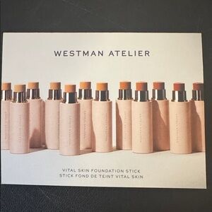 Westman Atelier Tinted Luminizer Foundation Stick Two sample cards.
